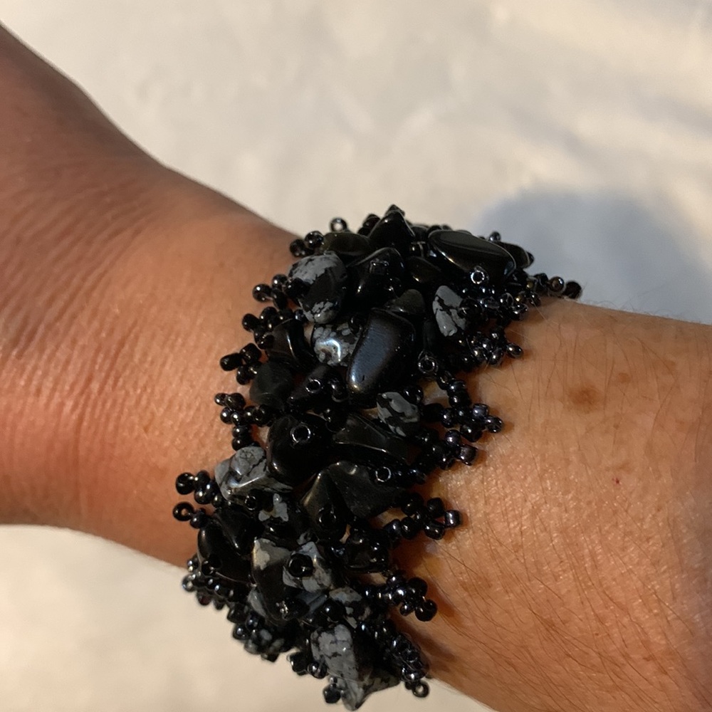 EUC Black Beaded Bracelet